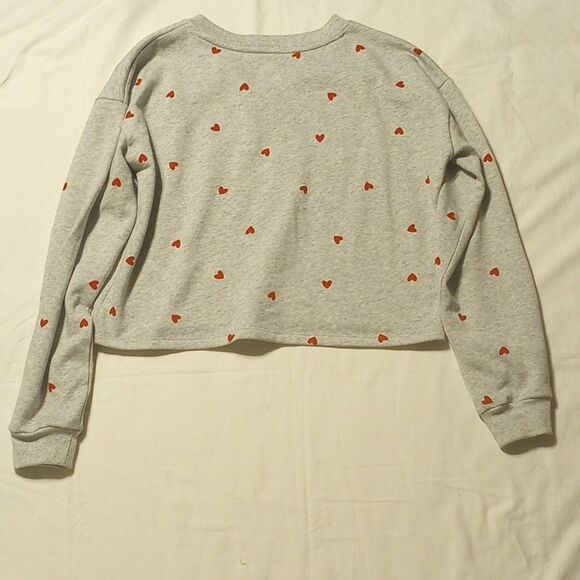 Gray Heart Colsie Cropped Sweater - Picture 2 of 5